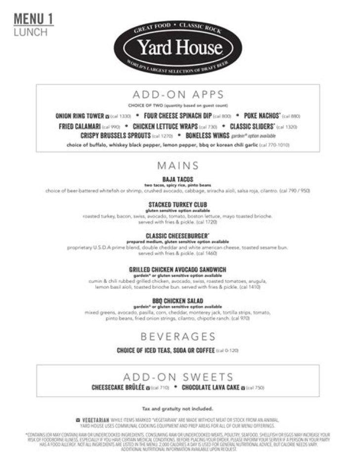 Unveiling The Culinary Delights Of Yard House: A Menu Exploration